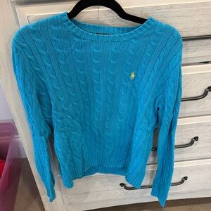 Ralph Lauren Vibrant Blue Cable Knit Sweater